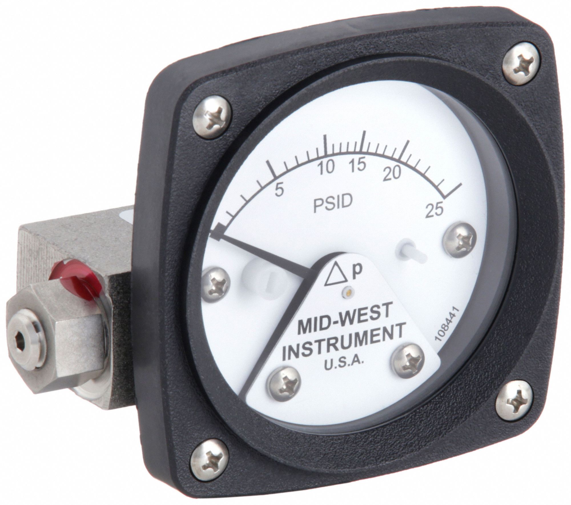 Differential Pressure Gauge: Back, 1/4 in NPT Female, ±3-2-3% Gauge Accuracy, 120