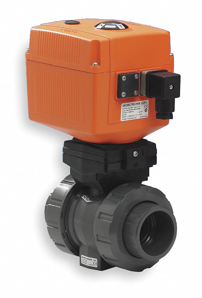 GF PIPING SYSTEMS PVC Electronic Actuated Ball Valve, 1 in Pipe Size
