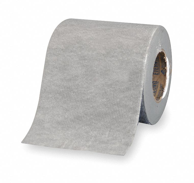 Roof Repair Tape: Gray, 25, 6 in x 50 ft, 25 mil Thick, Woven Coated Sealant Tape