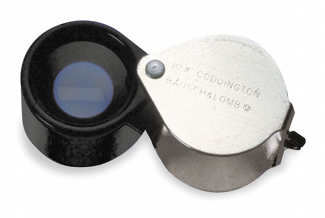 BAUSCH & LOMB Coddington Magnifier, Power 10X, Focal Distance 1 in, 2.5 cm, Lens Diameter 19.8