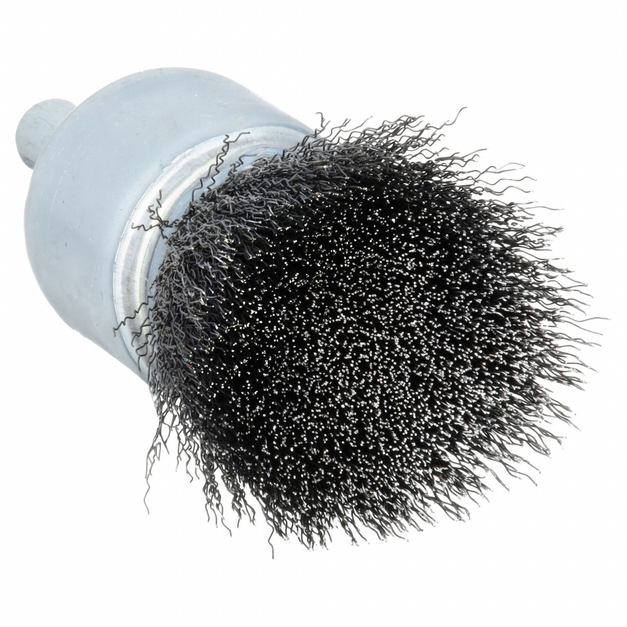 Coated Cup End Brush: Crimped Steel, 3/4 in Dia, 0.006 in Fill Dia, 1/4 in Shank