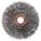 WIRE WHEEL BRUSH, CRIMPED STAINLESS STEEL, 3 IN DIAMETER X ⅝ IN W, ½ IN TO ⅜ IN ARBOUR, 0.014 IN FILL