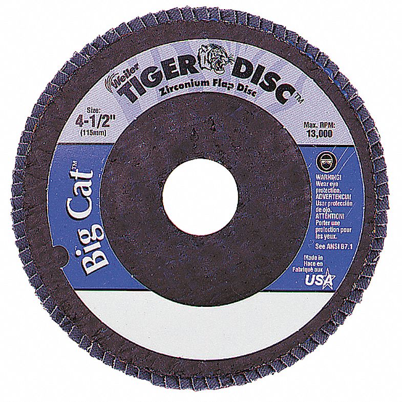 WEILER Flap Disc 7/8 in Mounting Hole Size, 40 Abrasive Grit, Coarse