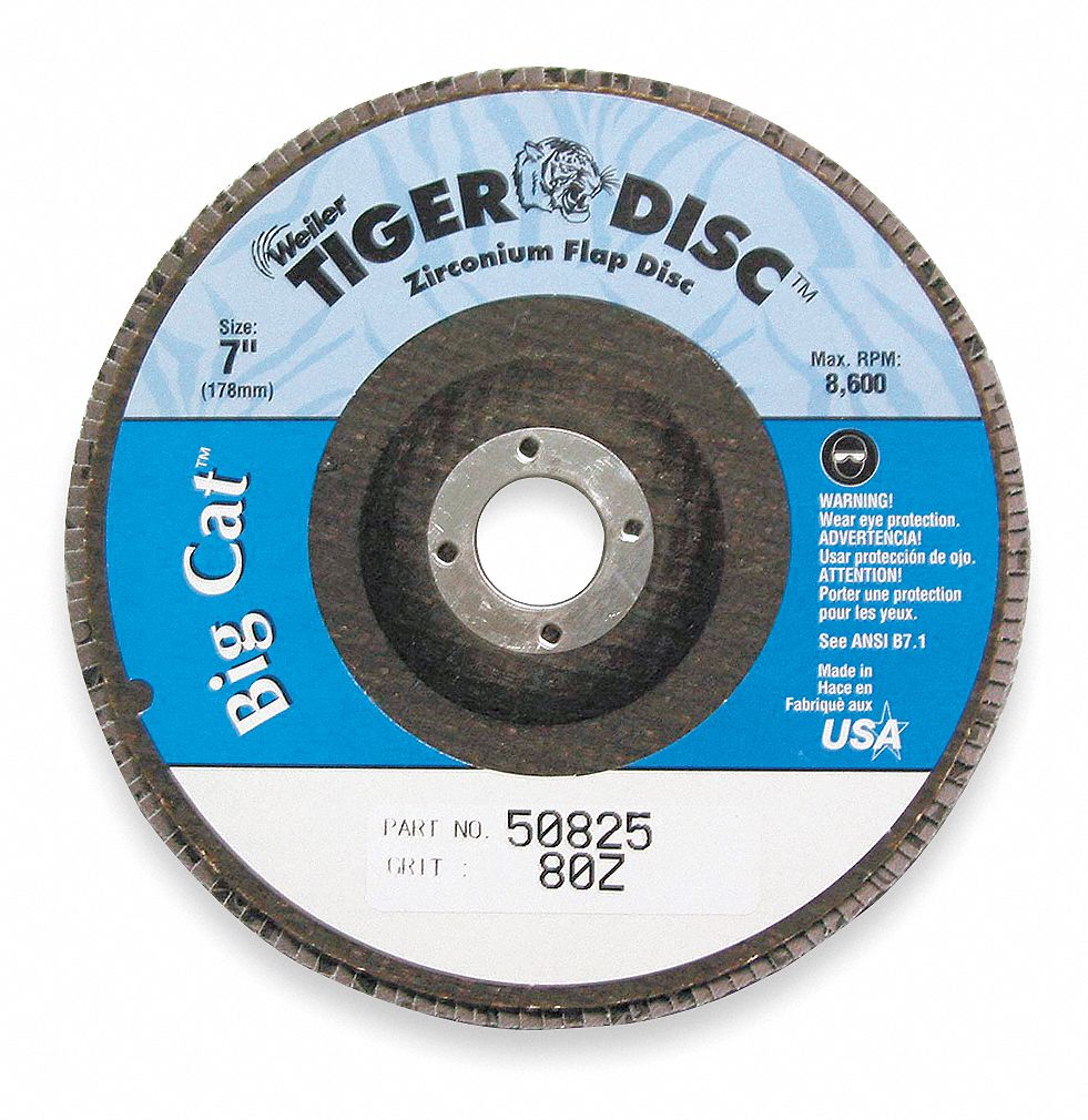 Arbor Mount Flap Disc, 7in, 80, Medium