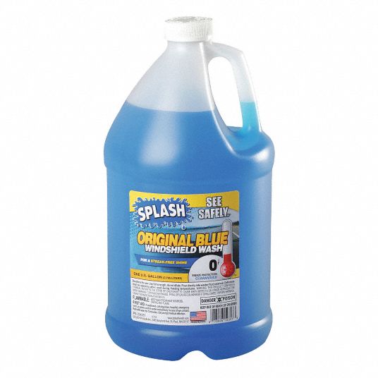 SPLASH Windshield Washer, 1 gal, Plastic Bottle, All Season, 0 °F