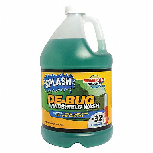 Windshield Washer/De-Bug/Rain Repellent: 1 gal Size, Plastic Bottle, 200°F Boiling Point (F)