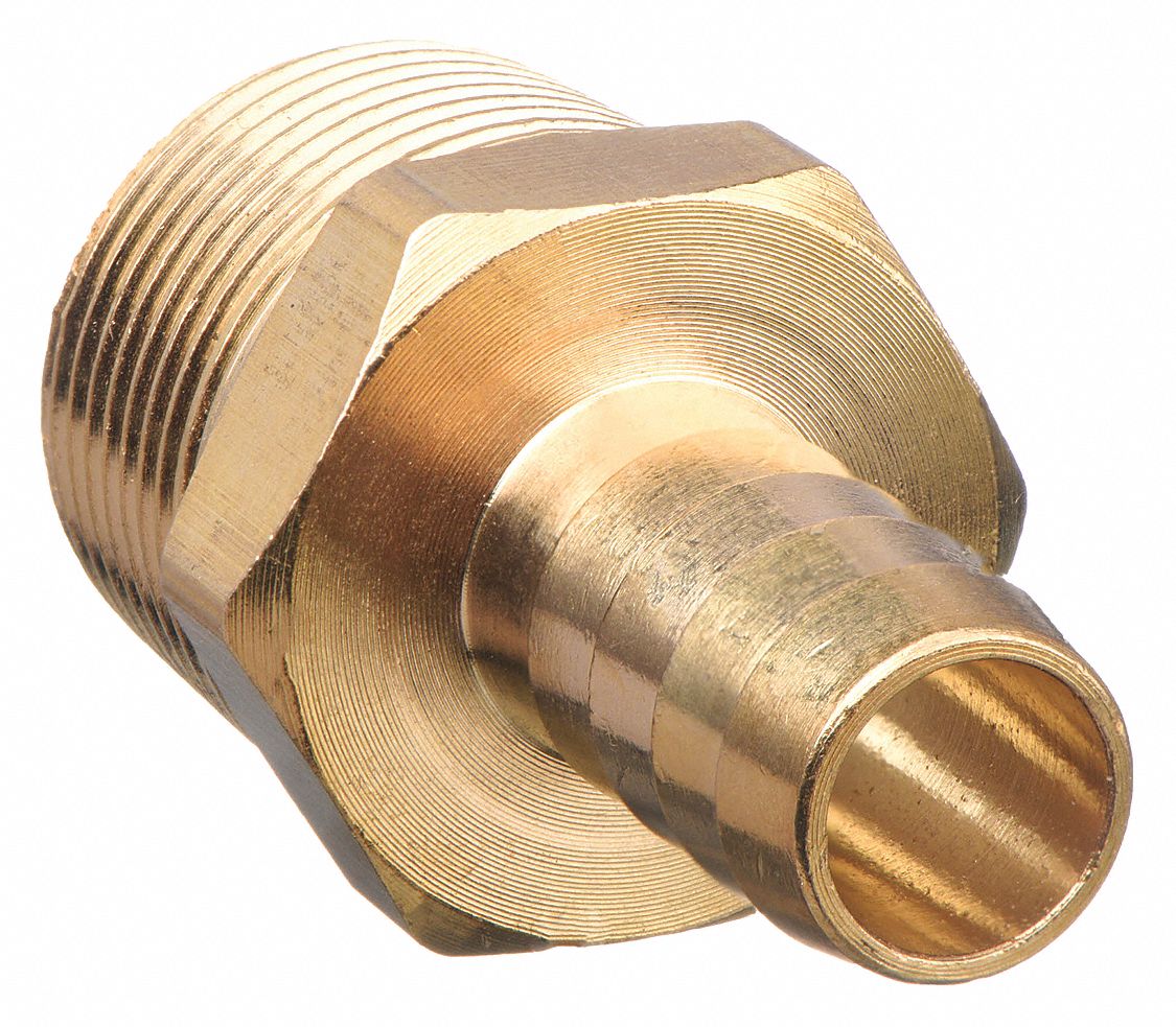 HOSE BARB,1/2 IN,3/4 MNPT,BRASS