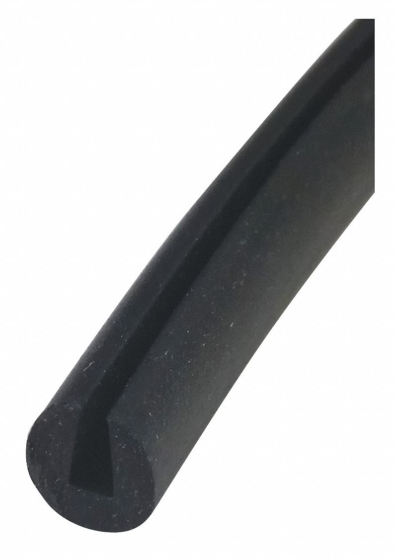 E. JAMES 100 ft Neoprene Rubber Edging, 1/8 in Groove Width X 9/32 in Groove Depth, 19/64 in