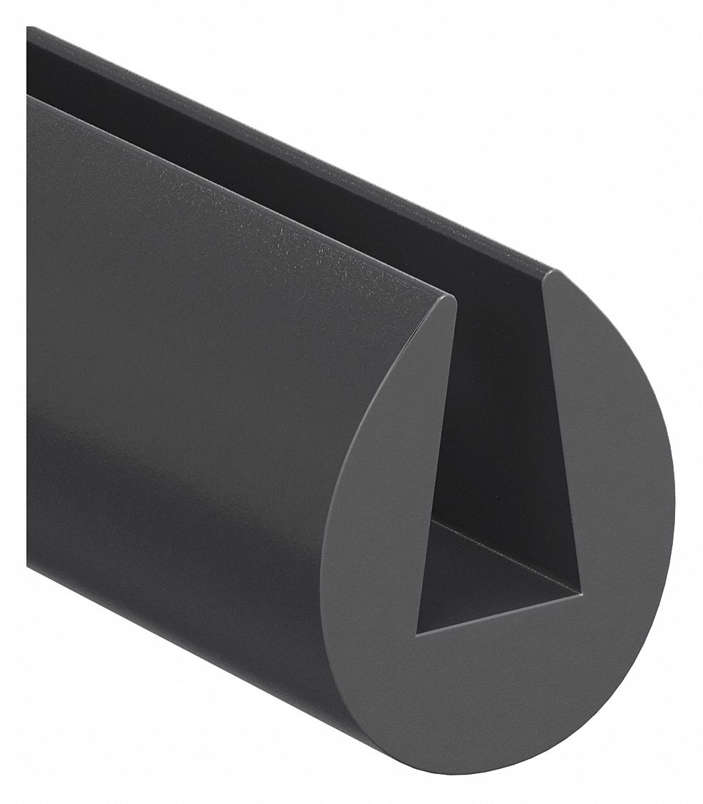 Edge Trim: EPDM, For 1/2 in Material Thick, I, 15/16 in Leg Lg, 100 ft Overall Lg