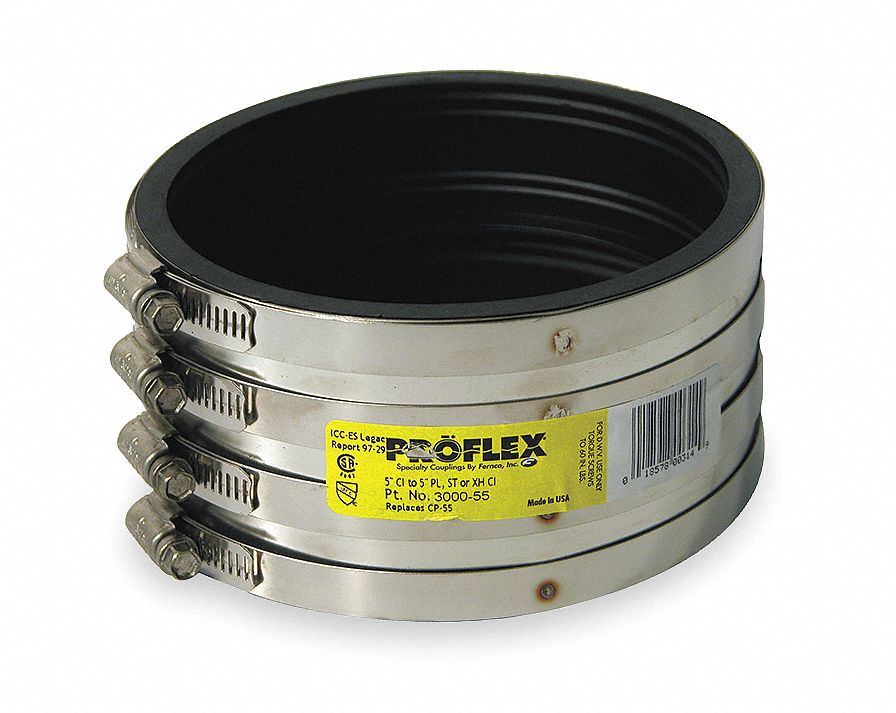 FERNCO 300 Stainless Steel, Neoprene Shielded Transition Coupling, For