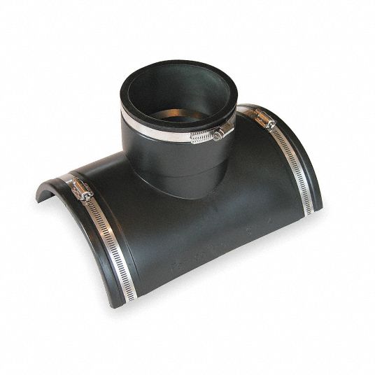 GRAINGER APPROVED Flexible Tap Saddle Tee PVC, 8 in For Nominal Pipe Size, 3 Clamps Included