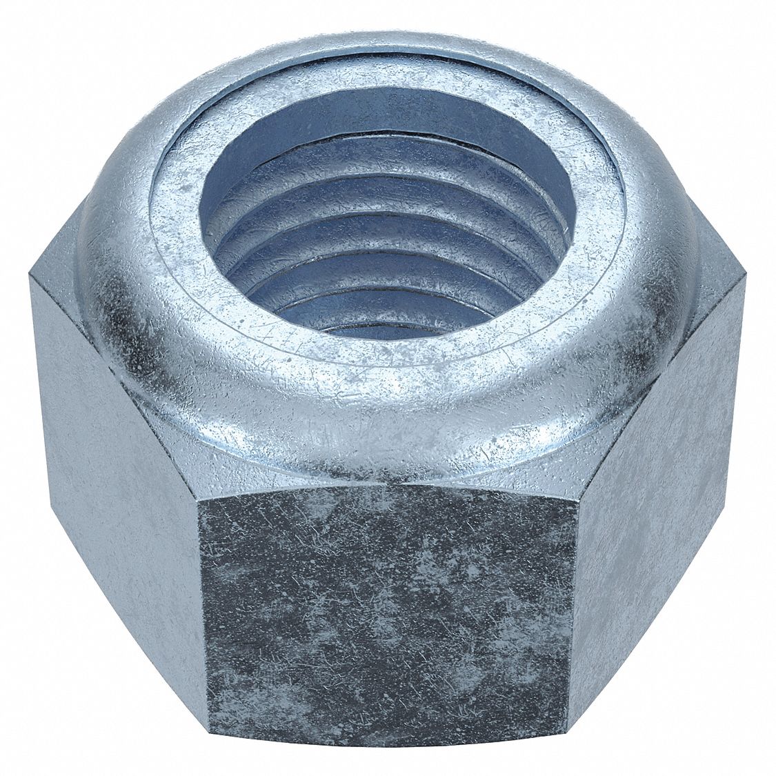 Lock Nut: Nylon Insert, Std Hex, 1"-8 Thread Size, Steel, Grade 2, Zinc-Plated, 5 PK