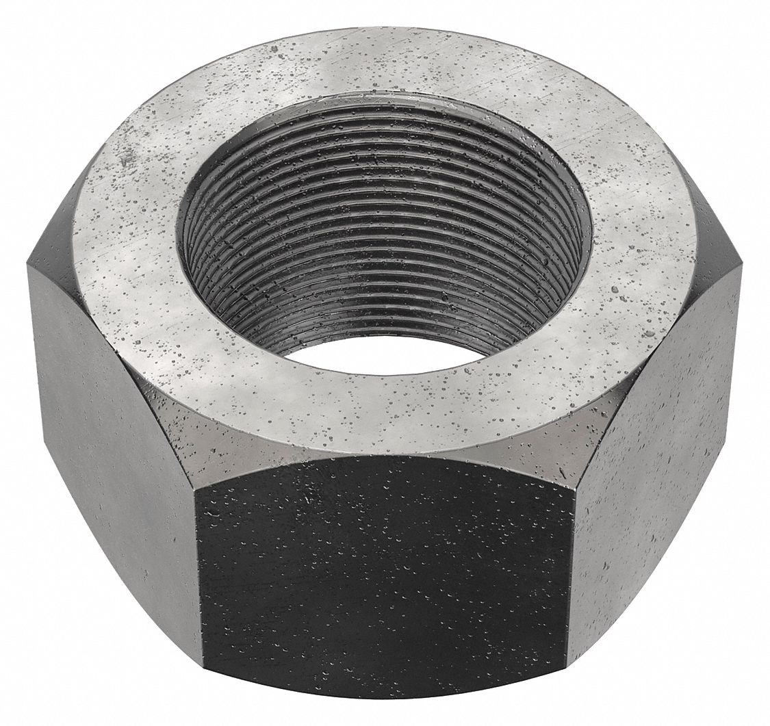 Hex Nut: Std Hex, 2"-12 Thread, 3 in Hex Wd, 1 49/64 in Hex Ht, Alloy Steel, Grade 8, Plain, Std