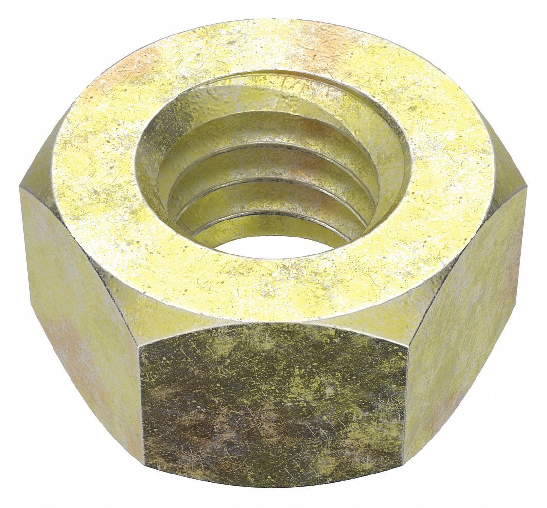 FABORY Hex Nut, Hex Nut, Steel, Grade 8, Zinc Yellow, 5/16"18 Dia