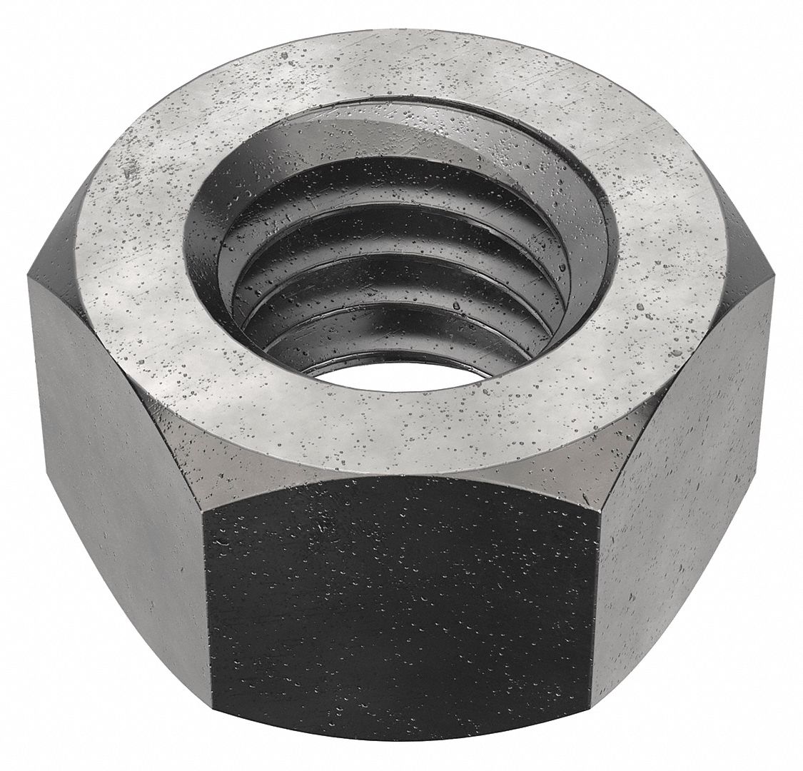 ÉCROU HEXAGONAL, ⅜"-16, 9/16PO HEX W, 21/64PO HEX H, ACIER, GRADE 5, LISSE, PQ100