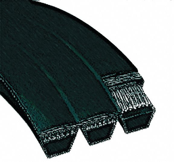DAYTON Banded VBelt 3/B148, 3 Ribs, 151.75 in Outside Lg, 2 in Top Wd, 1/2 in Thick 3HEZ8