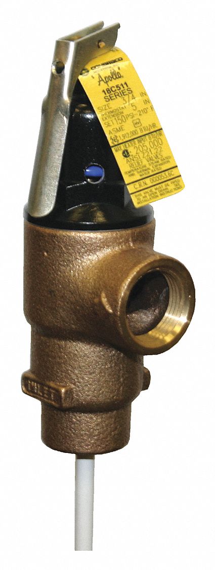 Temperature and Pressure Relief Valve: Section IV ASME Section, FNPT x FNPT, Bronze