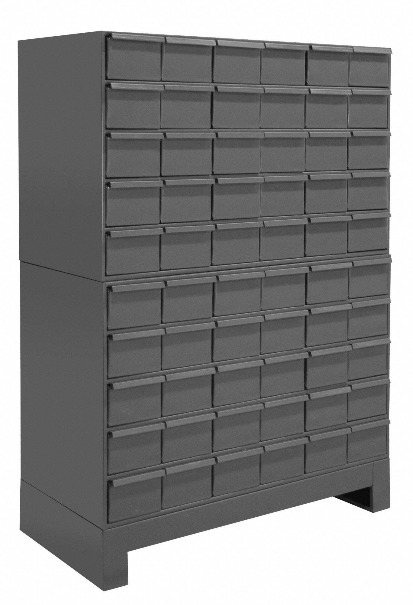 ENCLOSED BIN SHELVING, 34 IN X 17¾ IN X 47¼ IN, 60 DRAWERS, 120 DIVIDERS