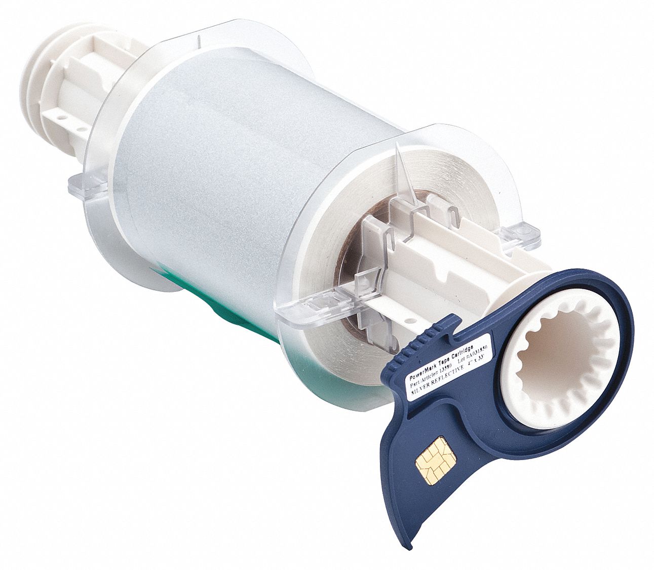 Continuous Label Stock: 4 in x 33 ft, Polyester, Silver (Gloss), Indoor/Outdoor