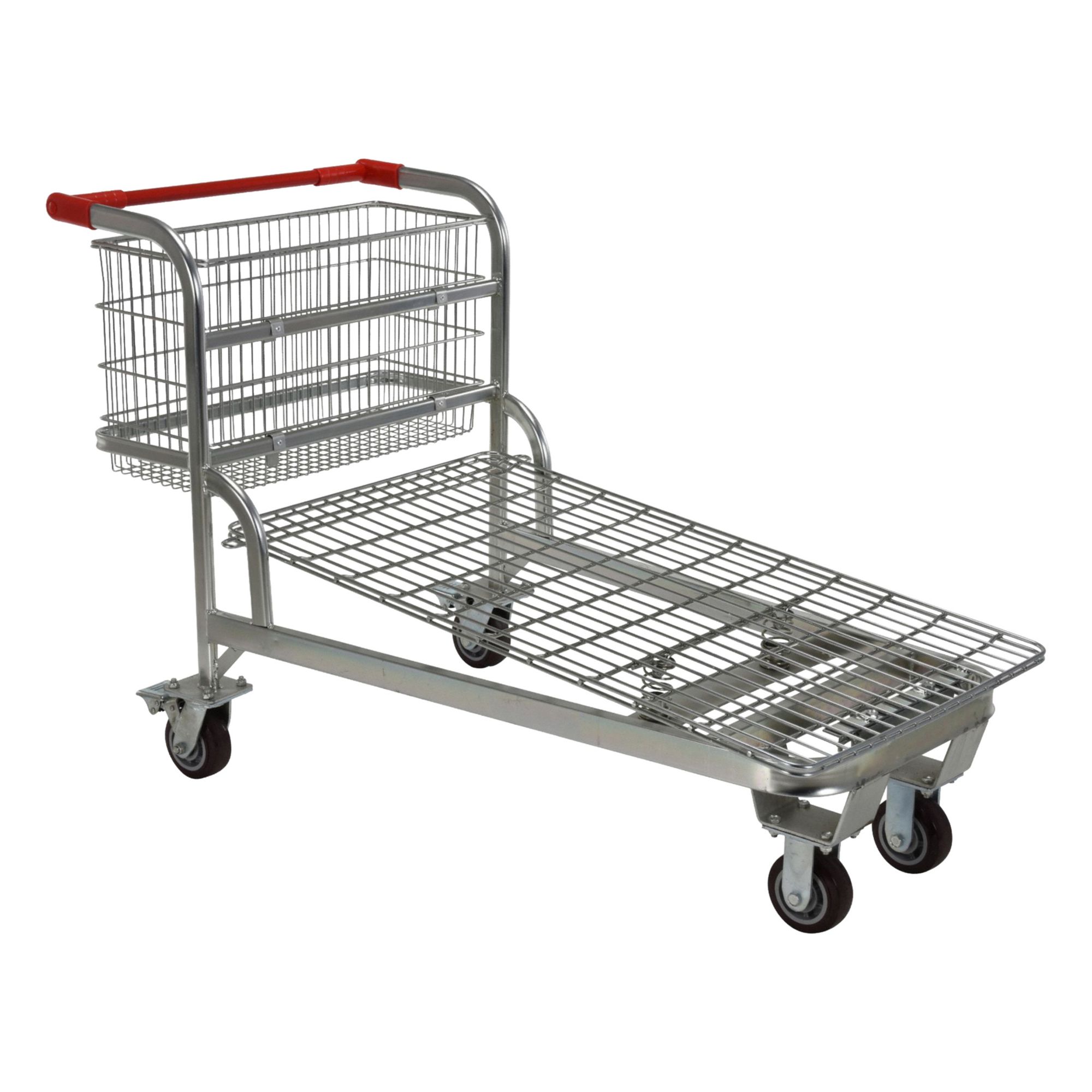 275 lb Load Capacity, Zinc-Plated, Platform Shopping Cart - 3HGF8|WIRE ...