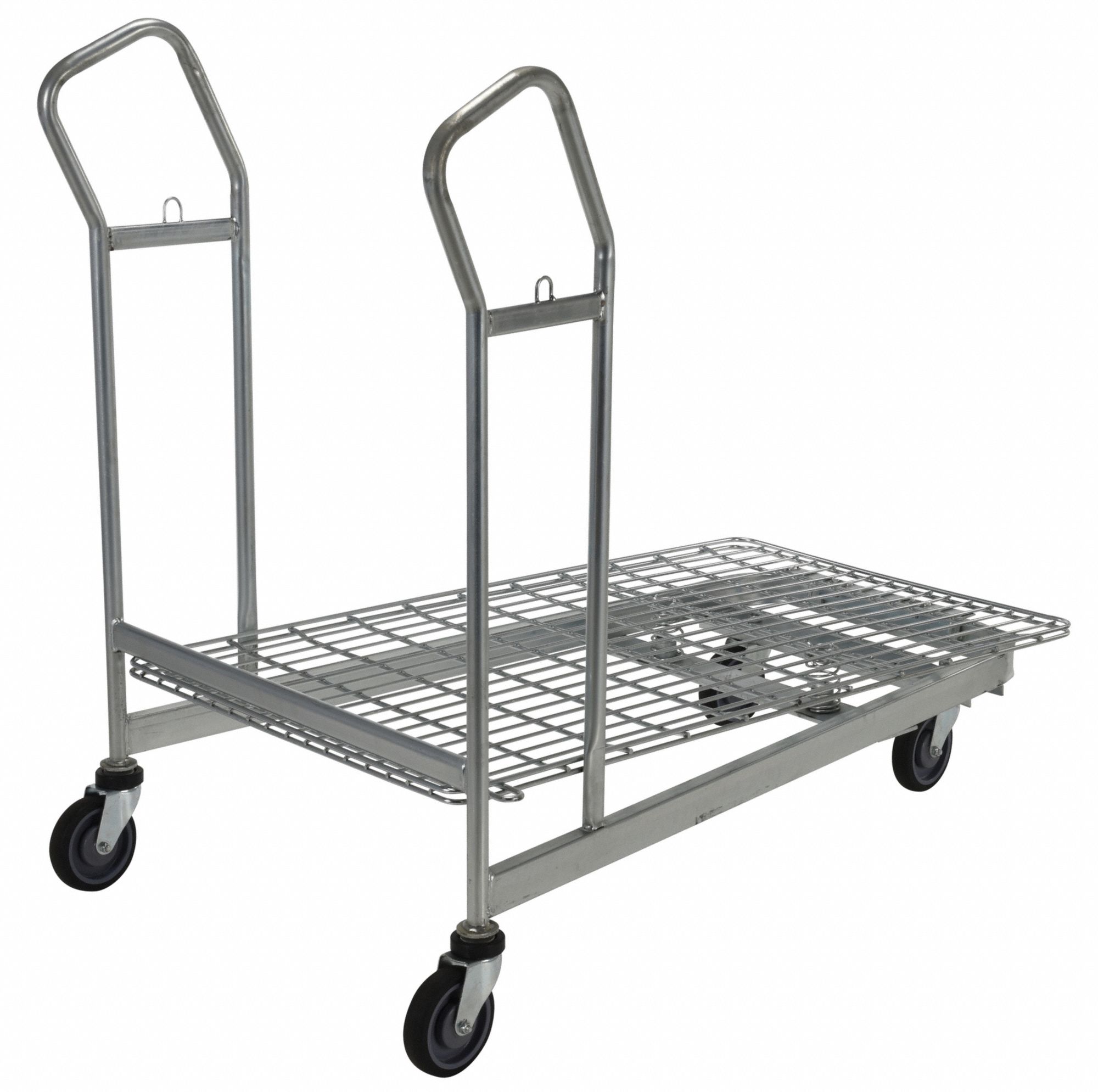 GRAINGER APPROVED Platform Shopping Cart, 90 lb Load Capacity, Nestable