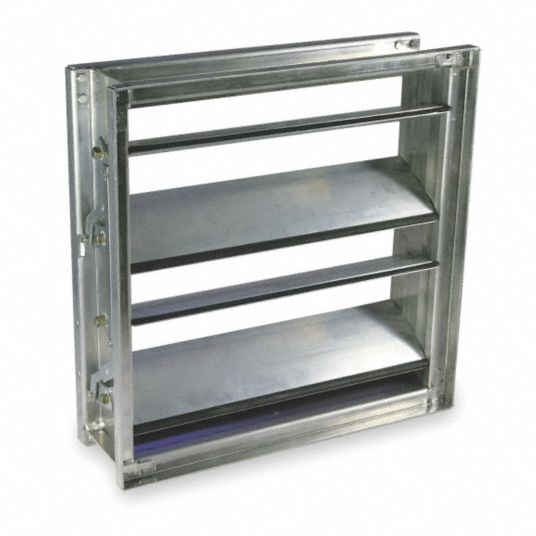 DAYTON Volume Control Damper, Square, Duct Width 24 in, Frame Width 23
