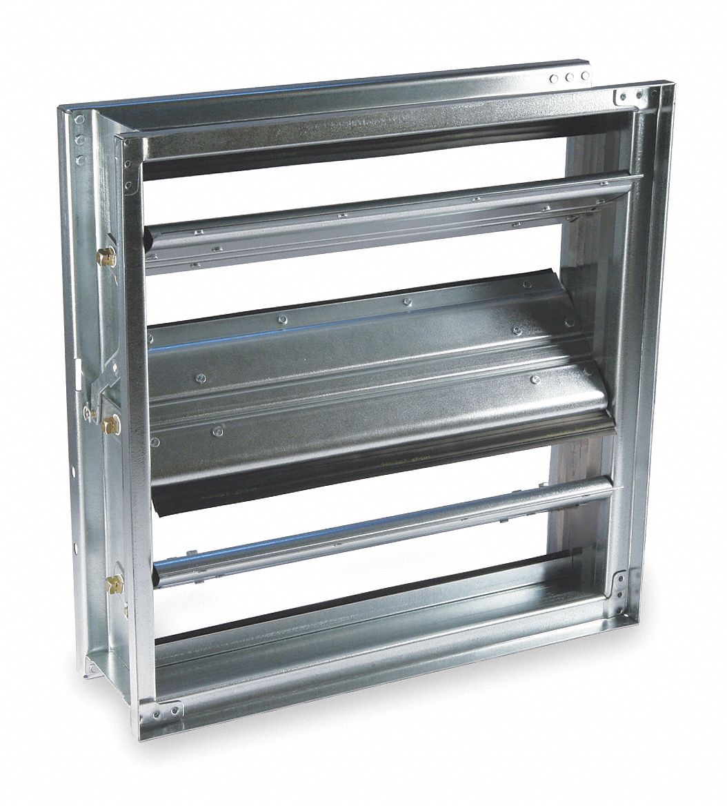 DAYTON Volume Control Damper, Square, Duct Width 12 in, Frame Width 11