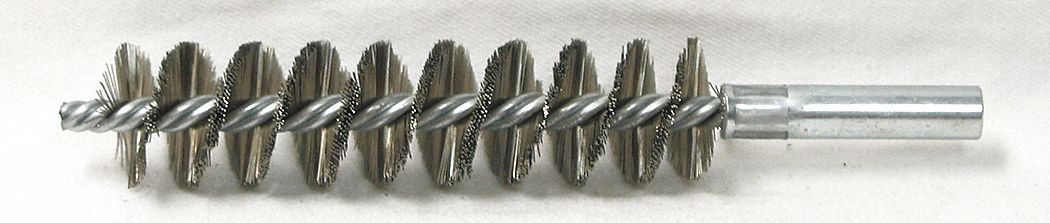 CONDENSER TUBE BRUSH, 12"-24 FEMALE THREAD, 1 IN DIAMETER, 4 IN BRUSH L, ALUMINUM