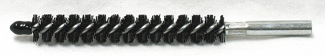 CONDENSER TUBE BRUSH, 12"-24 FEMALE THREAD, 9/16 IN DIAMETER, 4 IN BRUSH L, NYLON