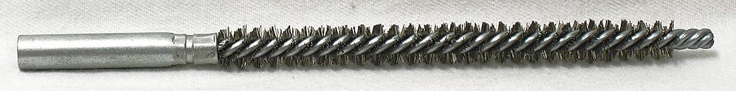 CONDENSER TUBE BRUSH, 12"-24 FEMALE THREAD, ⅜ IN DIAMETER, 4 IN BRUSH L, ALUMINUM