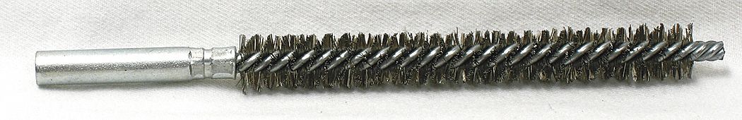CONDENSER TUBE BRUSH, 12"-24 FEMALE THREAD, &frac12; IN DIAMETER, 4 IN BRUSH L, ALUMINUM