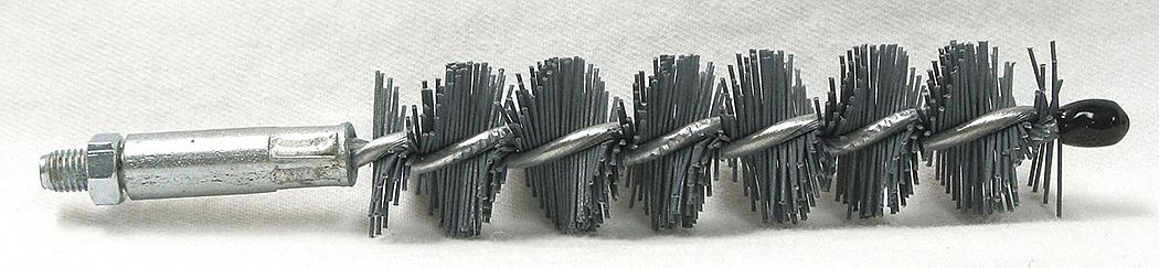 CONDENSER TUBE BRUSH, ¼"-28 MALE THREADED CONNECTION, 1 IN DIAMETER, 3 IN BRUSH L, STEEL