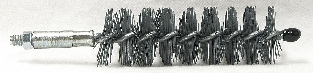 CONDENSER TUBE BRUSH, ¼"-28 MALE THREADED CONNECTION, 1¼ IN DIAMETER, 3 IN BRUSH L, STEEL