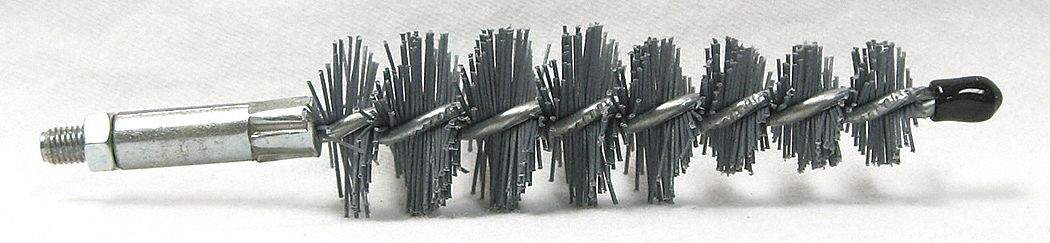 CONDENSER TUBE BRUSH, ¼"-28 MALE THREADED CONNECTION, 1⅛ IN DIAMETER, 4 IN BRUSH L, STEEL