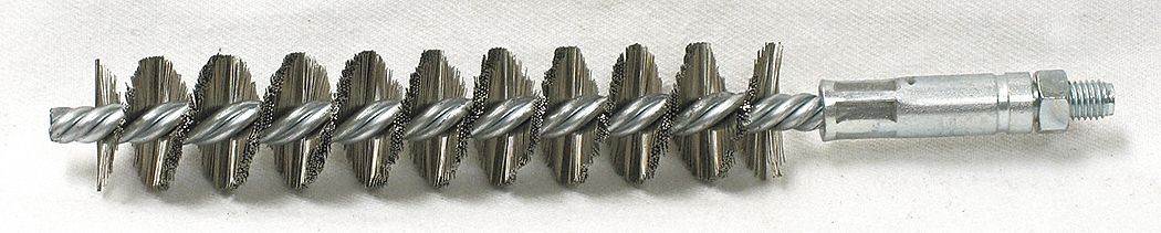CONDENSER TUBE BRUSH, ¼"-28 MALE THREADED CONNECTION, 13/16 IN DIA, 4 IN BRUSH L, STEEL