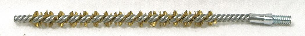 CONDENSER TUBE BRUSH, 8-32 MALE THREADED CONNECTION, ¼ IN DIA, 3 IN BRUSH L, BRASS, STEEL