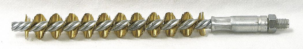 CONDENSER TUBE BRUSH, ¼"-28 MALE THREADED CONNECTION, ½ IN DIAMETER, 4 IN BRUSH L, BRASS