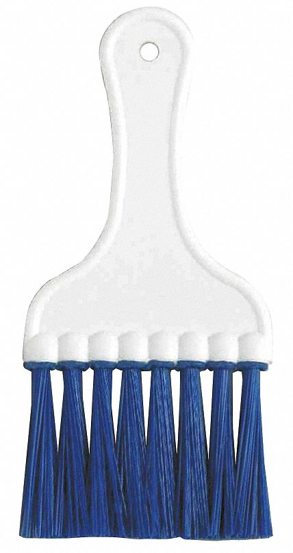 FIN WHISK, BLUE POLYESTER BRISTEELE, 2⅛ IN BRUSH L, BLUE, 4¼ IN L