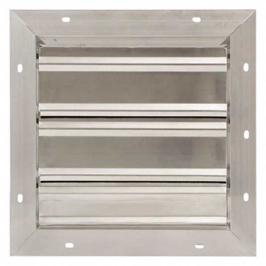 DAYTON 12 in Backdraft Damper / Wall Shutter, Front Flange, 12 1/2 in x