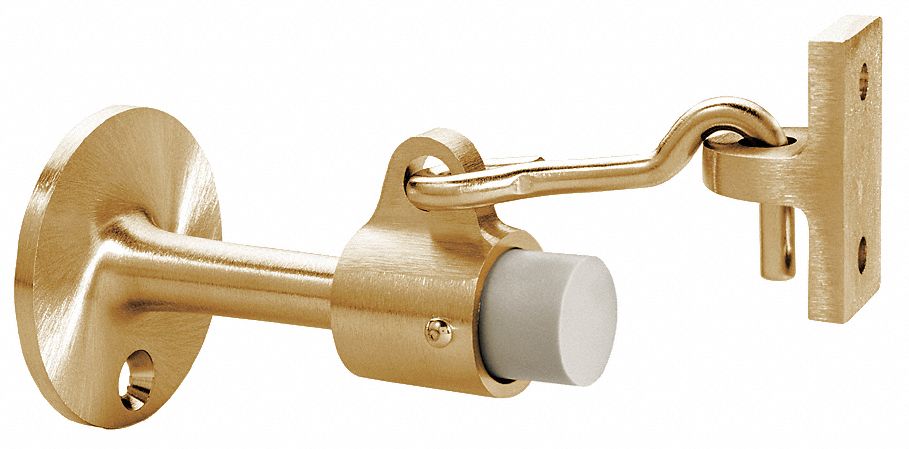 Hook-Style Door Holder: Door - Mounted, 1 in Wd, 1 3/4 in Overall Ht, Bronze
