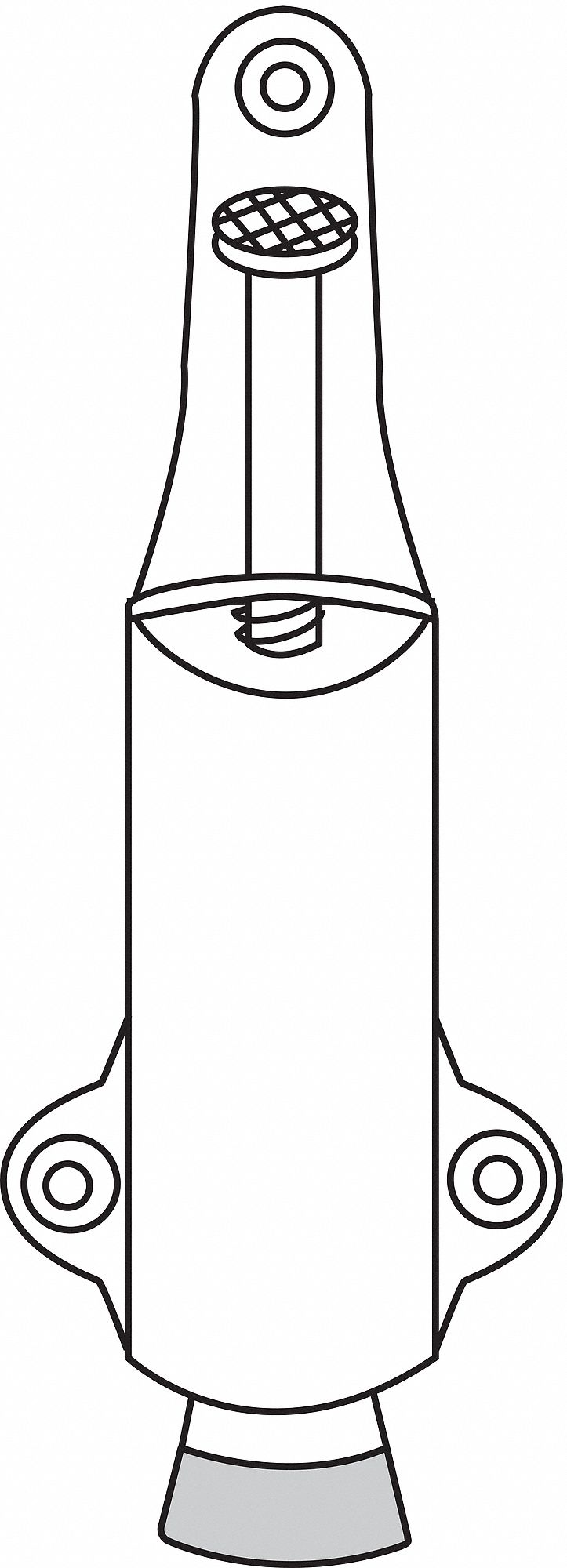 Plunger Door Holder: Door - Mounted, 1 3/8 in Wd, 5 3/8 in Overall Ht, Brass