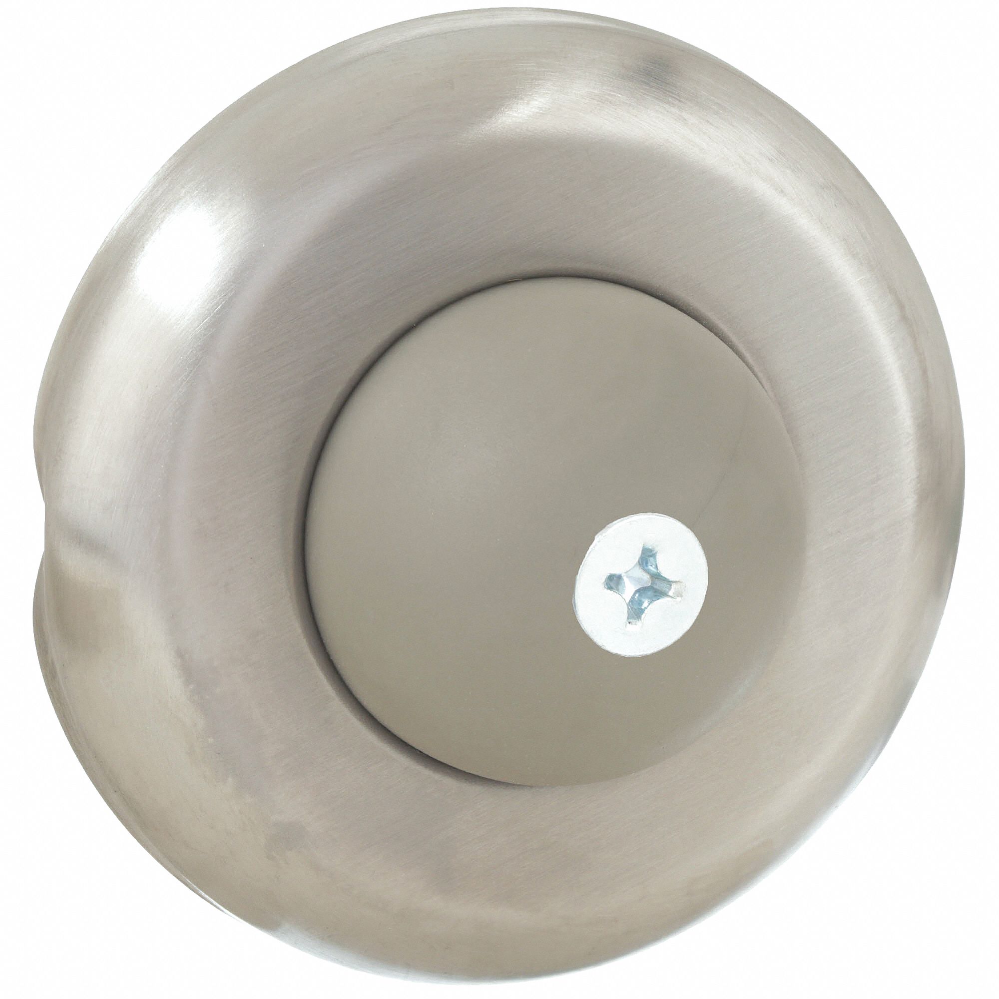 Door Stop: Wall - Mounted, 2 1/2 in Wd, 1 3/4 in Overall Ht, Stainless Steel