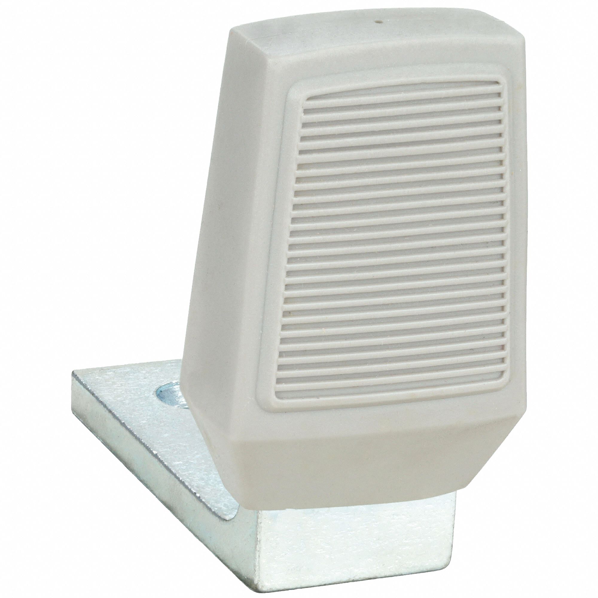 Door Stop: Floor - Mounted, 2 1/2 in Lg, 1 1/2 in Wd, 2 5/8 in Overall Ht, White