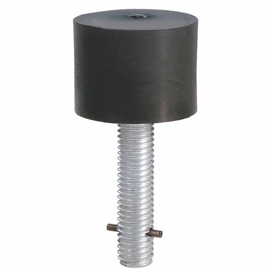 ROCKWOOD Rubber Bumper Door Stop Floor Mount, 2 in, 1 1/2 in Ht