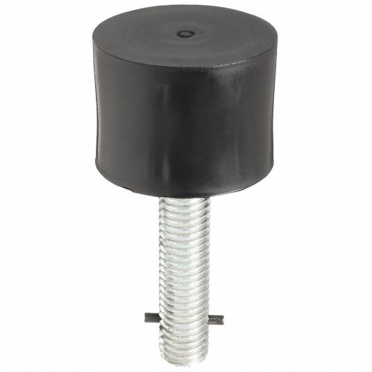 Floor Mounted, 1 1/2 in Overall Ht, Door Stop 3HHY4466.BLACK
