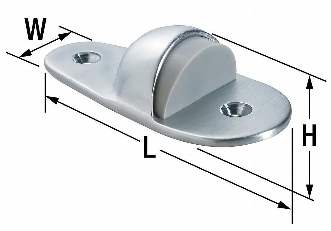 Dome Door Stop Floor Mount Satin Chrome