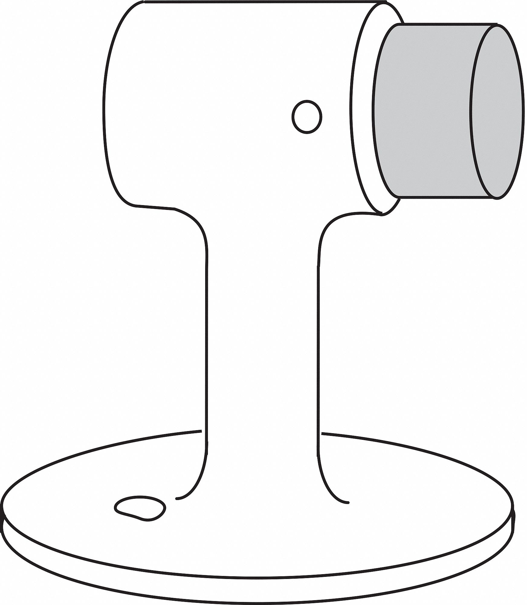 Door Stop: Floor - Mounted, 2 1/2 in Wd, 3 in Overall Ht, Brass