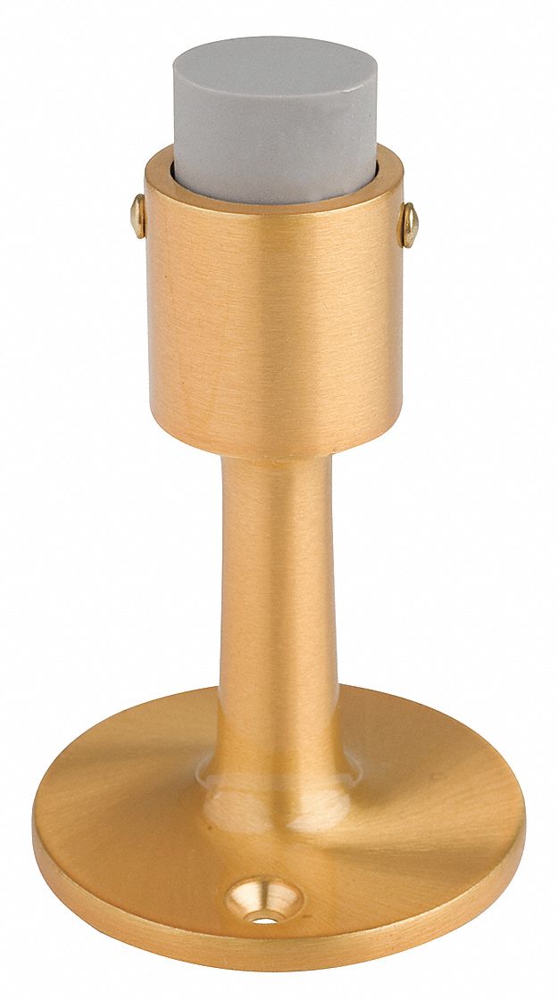 Door Stop: Wall - Mounted, 2 1/2 in Wd, 3 7/8 in Overall Ht, Bronze