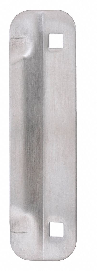 Door Latch Guard: 6 in Lg, 1 5/8 in Wd, Stainless Steel