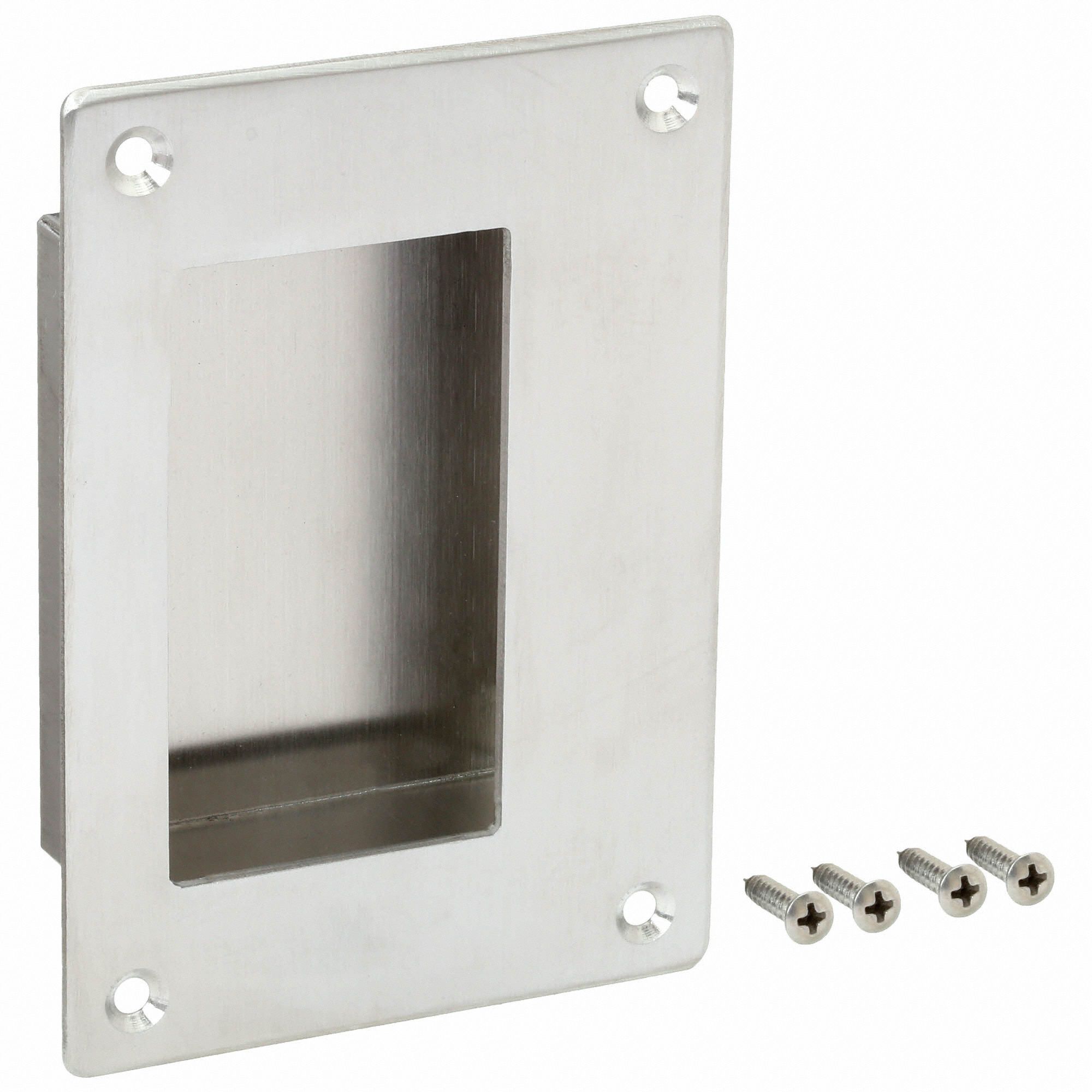 ROCKWOOD Recessed Pull Handle Clips/Fasteners, Stainless Steel, Satin